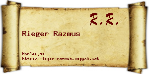 Rieger Razmus névjegykártya
